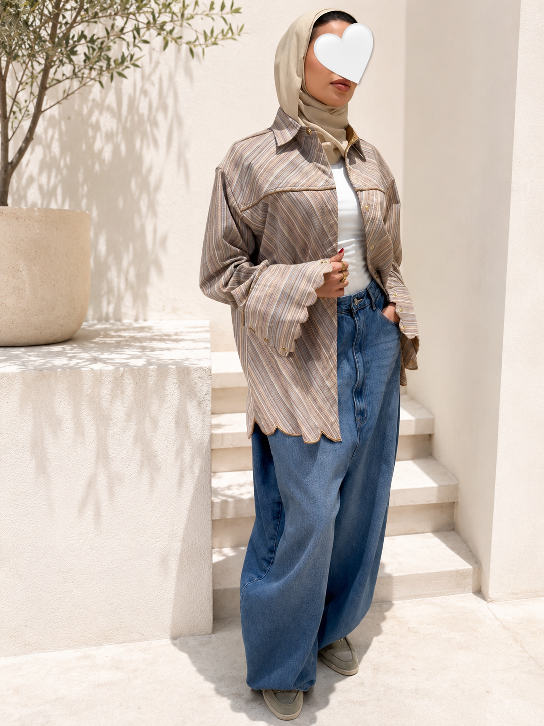 OVERSIZE STRIPED CASUAL SHIRT