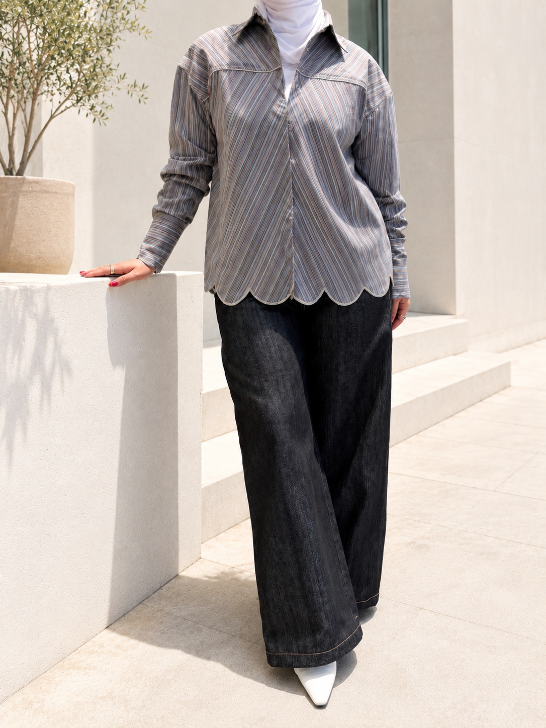 OVERSIZE STRIPED CASUAL SHIRT