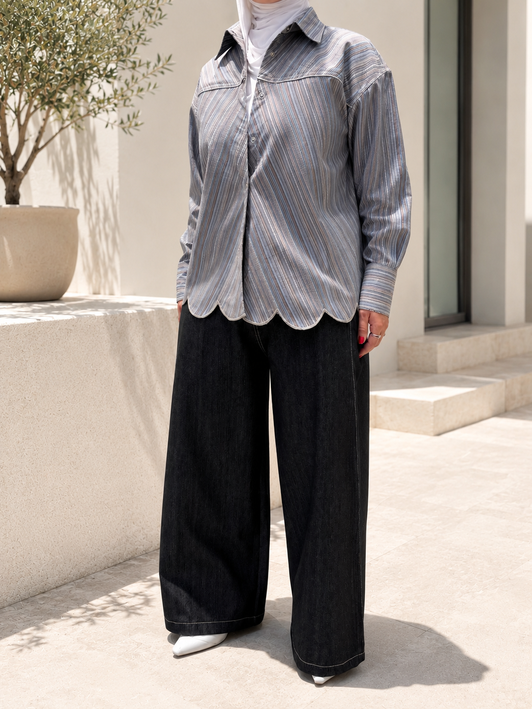 OVERSIZE STRIPED CASUAL SHIRT